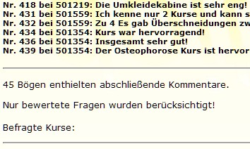 Abschluss der schnellen Auswertung Abschluss der schnellen Auswertung