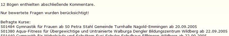 Schlussbereich der Ergebnisdarstellung Schlussbereich der Ergebnisdarstellung